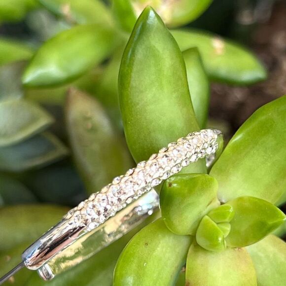 Silver Clear Swarovski Crystals Statement Earrings - Picture 7 of 10